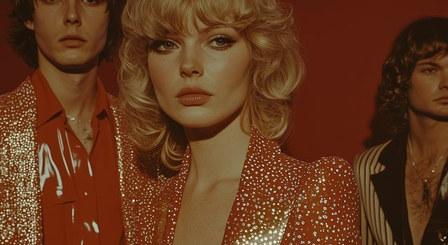 Music Band Trio in Red