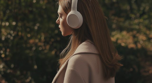 Woman with Headphones in Nature